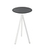 Bartafel Infinity Tripod | Zwart HPL Tafelblad | Wit | Rond | Ø70cm