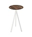 Bartafel Infinity Tripod | Tropical Wood tafelblad | Wit | Rond | Ø70cm