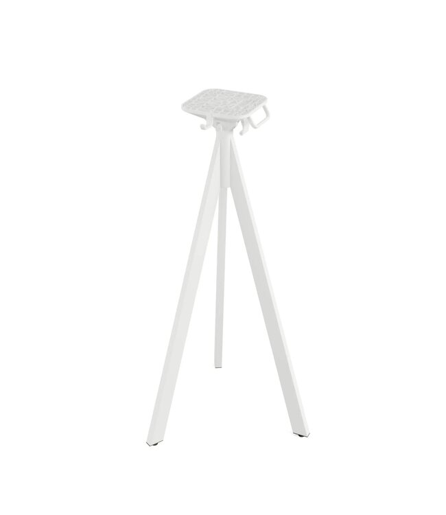 Bartafel Infinity Tripod | Tropical Wood tafelblad | Wit | Rond | Ø70cm