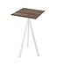 Bartafel Infinity Tripod | Tropical Wood tafelblad | Wit | Vierkant | 70x70cm