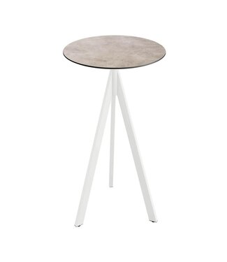 Feros Bartafel Infinity Tripod | Moonstone tafelblad | Wit | Rond | Ø70cm