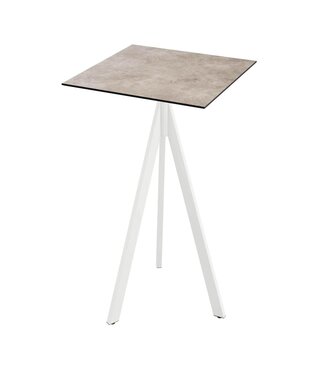Feros Bartafel Infinity Tripod | Moonstone tafelblad | Wit | Vierkant | 70x70cm