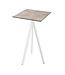 Bartafel Infinity Tripod | Moonstone tafelblad | Wit | Vierkant | 70x70cm