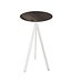 Feros Bartafel Infinity Tripod | Riverwashed Wood tafelblad | Wit | Rond | Ø70cm