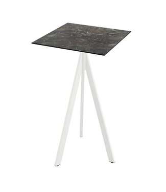 Feros Bartafel Infinity Tripod | Galaxy Marble tafelblad | Wit | Vierkant | 70x70cm
