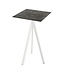Feros Bartafel Infinity Tripod | Galaxy Marble tafelblad | Wit | Vierkant | 70x70cm