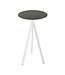 Bartafel Infinity Tripod | Midnight Marble tafelblad | Wit | Rond | Ø70cm