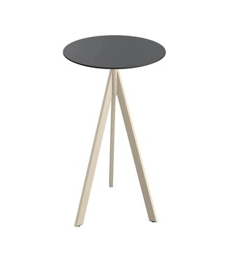 Feros Bartafel Infinity Tripod | Zwart HPL Tafelblad | Beige | Rond | Ø70cm