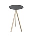 Bartafel Infinity Tripod | Zwart HPL Tafelblad | Beige | Rond | Ø70cm
