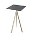 Bartafel Infinity Tripod | Zwart HPL Tafelblad | Beige | Vierkant | 70x70cm