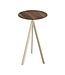 Feros Bartafel Infinity Tripod | Tropical Wood tafelblad | Beige | Rond | Ø70cm