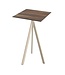 Feros Bartafel Infinity Tripod | Tropical Wood tafelblad | Beige | Vierkant | 70x70cm