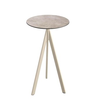 Feros Bartafel Infinity Tripod | Moonstone tafelblad | Beige | Rond | Ø70cm