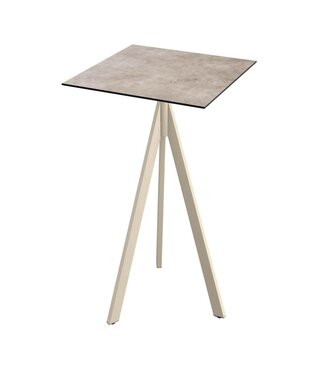 Feros Bartafel Infinity Tripod | Moonstone tafelblad | Beige | Vierkant | 70x70cm