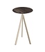 Feros Bartafel Infinity Tripod | Riverwashed Wood tafelblad | Beige | Rond | Ø70cm