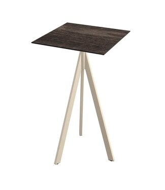 Feros Bartafel Infinity Tripod | Riverwashed Wood tafelblad | Beige | Vierkant | 70x70cm