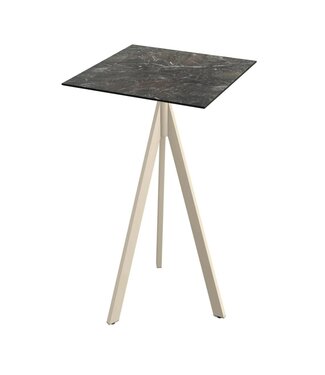 Feros Bartafel Infinity Tripod | Galaxy Marble tafelblad | Beige | Vierkant | 70x70cm