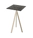 Feros Bartafel Infinity Tripod | Galaxy Marble tafelblad | Beige | Vierkant | 70x70cm