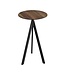 Bartafel Infinity Tripod | Tropical Wood tafelblad | Zwart | Rond | Ø70cm