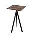 Feros Bartafel Infinity Tripod | Tropical Wood tafelblad | Zwart | Vierkant | 70x70cm