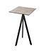 Bartafel Infinity Tripod | Moonstone tafelblad | Zwart | Vierkant | 70x70cm