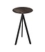 Feros Bartafel Infinity Tripod | Riverwashed Wood tafelblad | Zwart | Rond | Ø70cm