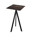 Bartafel Infinity Tripod | Riverwashed Wood tafelblad | Zwart | Vierkant | 70x70cm