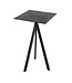 Feros Bartafel Infinity Tripod | Galaxy Marble tafelblad | Zwart | Vierkant | 70x70cm