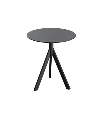 Feros Terrastafel Infinity Tripod | Zwart | HPL Tafelblad Rond | Ø70cm