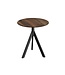 Feros Terrastafel Infinity Tripod | Tropical Wood tafelblad | Zwart | Rond | Ø70cm