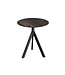 Terrastafel Infinity Tripod | Riverwashed Wood tafelblad | Zwart | Rond | Ø70cm