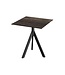 Terrastafel Infinity Tripod | Riverwashed Wood tafelblad | Zwart | Vierkant | 70x70cm