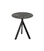 Feros Terrastafel Infinity Tripod | Galaxy Marble tafelblad | Zwart | Rond | Ø70cm