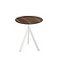 Terrastafel Infinity Tripod | Tropical Wood tafelblad | Wit | Rond | Ø70cm