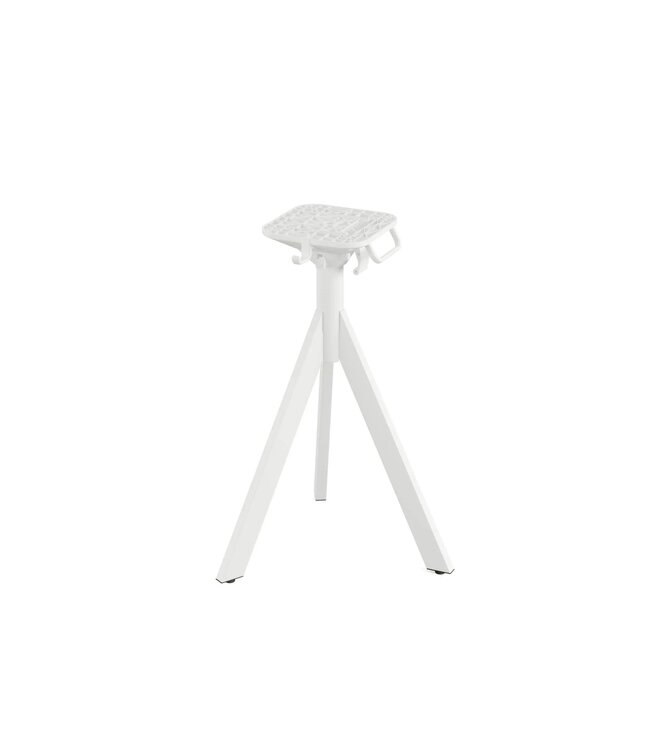 Terrastafel Infinity Tripod | Tropical Wood tafelblad | Wit | Rond | Ø70cm