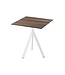 Terrastafel Infinity Tripod | Tropical Wood tafelblad | Wit | Vierkant | 70x70cm