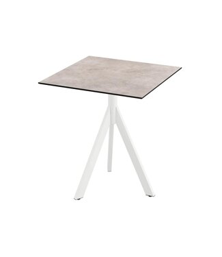 Feros Terrastafel Infinity Tripod | Moonstone tafelblad | Wit | Vierkant | 70x70cm