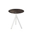 Feros Terrastafel Infinity Tripod | Riverwashed Wood tafelblad | Wit | Rond | Ø70cm
