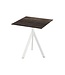 Terrastafel Infinity Tripod | Riverwashed Wood tafelblad | Wit | Vierkant | 70x70cm
