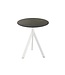 Terrastafel Infinity Tripod | Midnight Marble tafelblad | Wit | Rond | Ø70cm