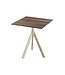 Feros Terrastafel Infinity Tripod | Tropical Wood tafelblad | Beige | Vierkant | 70x70cm