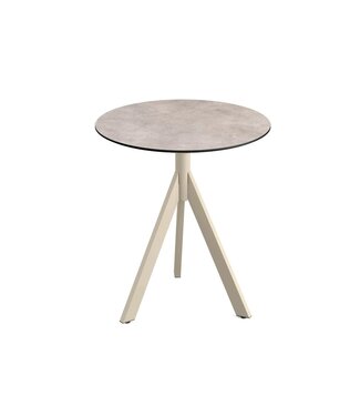 Feros Terrastafel Infinity Tripod | Moonstone tafelblad | Beige | Rond | Ø70cm