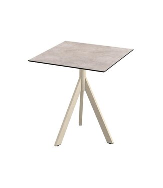 Feros Terrastafel Infinity Tripod | Moonstone tafelblad | Beige | Vierkant | 70x70cm