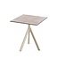 Feros Terrastafel Infinity Tripod | Moonstone tafelblad | Beige | Vierkant | 70x70cm