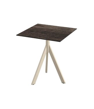 Feros Terrastafel Infinity Tripod | Riverwashed Wood tafelblad | Beige | Vierkant | 70x70cm