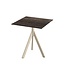 Terrastafel Infinity Tripod | Riverwashed Wood tafelblad | Beige | Vierkant | 70x70cm
