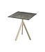Feros Terrastafel Infinity Tripod | Galaxy Marble tafelblad | Beige | Vierkant | 70x70cm