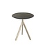 Feros Terrastafel Infinity Tripod | Midnight Marble tafelblad | Beige | Rond | Ø70cm