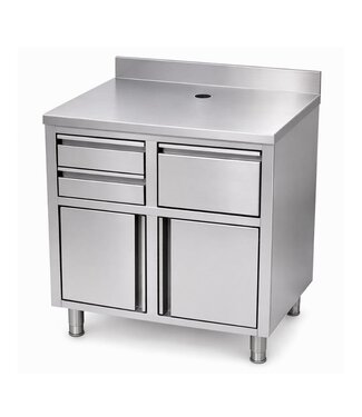 Combisteel RVS Koffiemeubel horeca | 2 Deuren & 3 lades | 100cm breed | 60cm diep | 115cm hoog