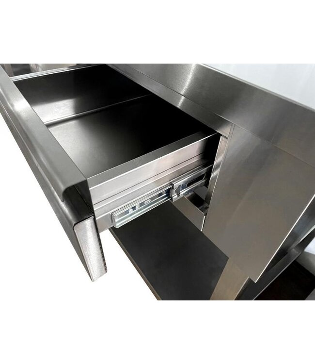 RVS Koffiemeubel horeca | 2 Deuren & 3 lades | 100cm breed | 60cm diep | 115cm hoog